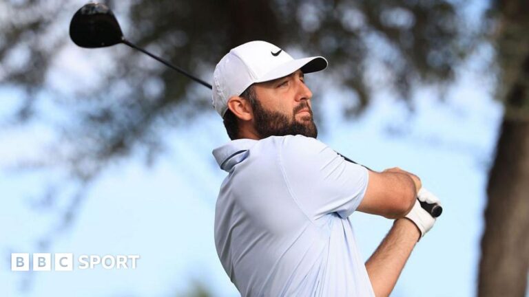 Scottie Scheffler tees off at The American Express with a wood
