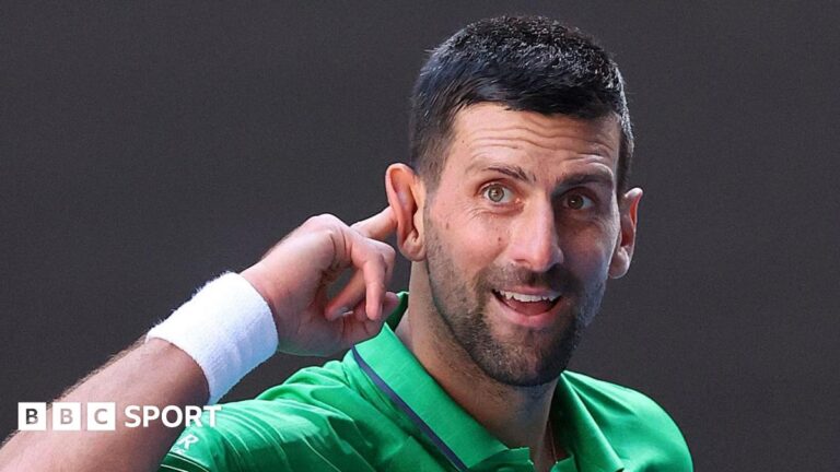 Australian Open 2026: Novak Djokovic tries to relieve himself of pressure as he chases 25th Grand Slam title Novak Djokovic jokes with the crowd in a practice session at the 2026 Australian Open