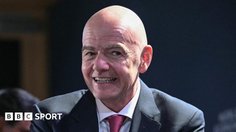Fifa president Gianni Infantino at the World Economic Forum in Davos, Switzerland