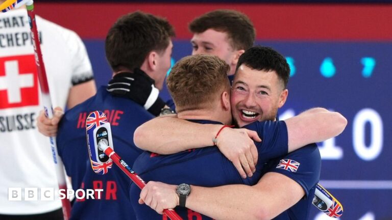 Winter Olympics 2026: GB men into Olympic final as women squeezed out Team GB celebrate