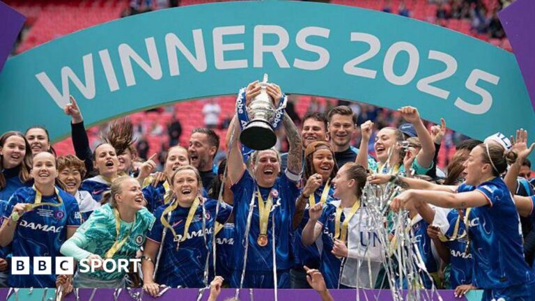 Women’s FA Cup: Supporters’ clubs oppose new proposals to competition Chelsea captain Millie Bright (centre) lifts the Women's FA Cup trophy