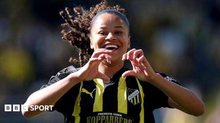 Real Madrid sign Felicia Schroeder in ‘most expensive’ women’s transfer Felicia Schroeder heart gesture